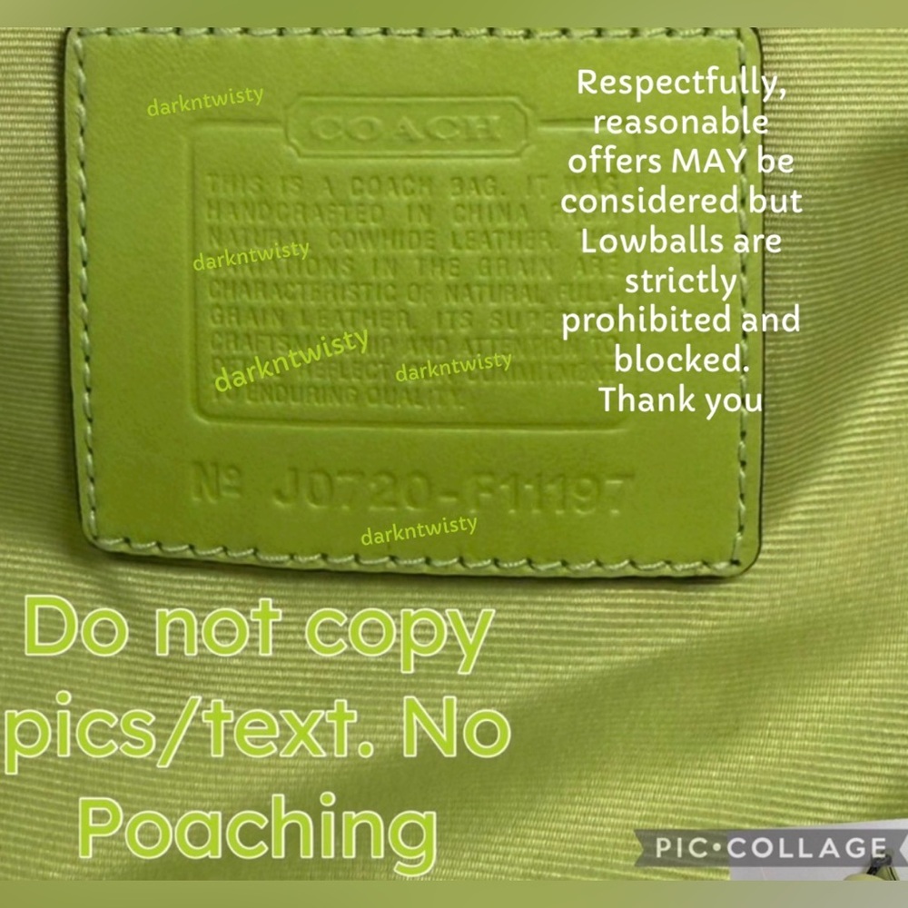 Coach SoHo Green Leather Hobo, loose tags Green pic frame key fob NEW - Picture 8 of 16